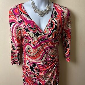 Vibrant Multicolor Wrap Dress